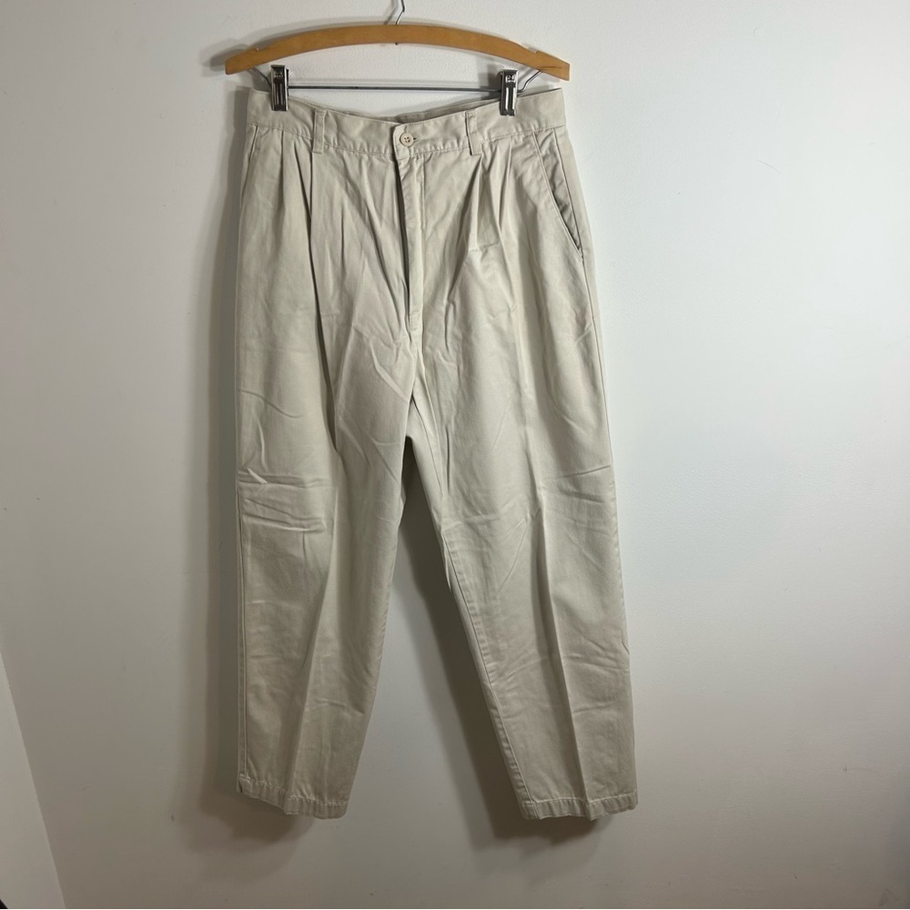 Vintage Architect High Waisted Cream Khaki Pants Sz 12 Mom